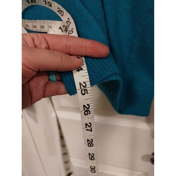 Martin + Osa Cashmere blend teal pullover sweater - Picture 4 of 6